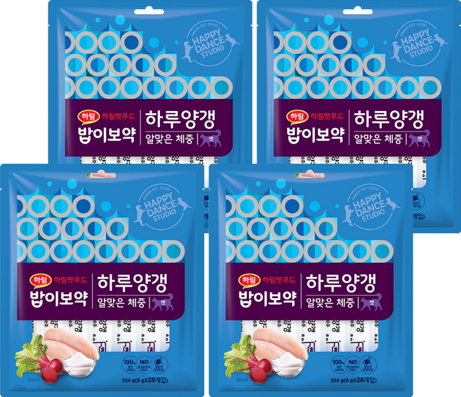 하림펫푸드밥이보약 캣 하루양갱, 알맞은 체중, 224g, 4개