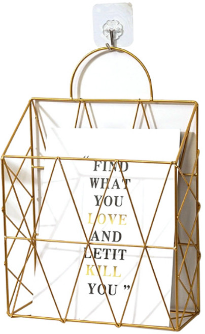 내일의공간 철제 벽걸이 잡지꽃이, 골드, 1개