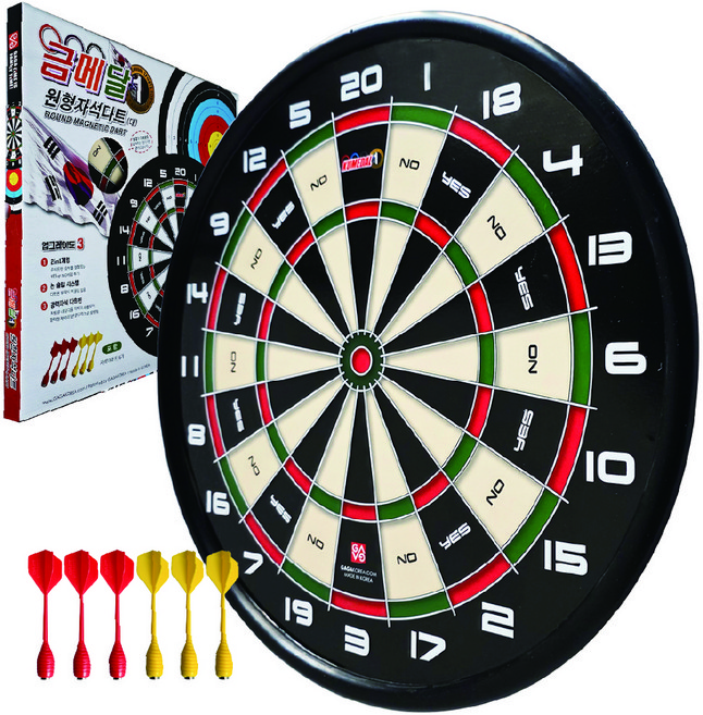 금메달 원형 자석다트, 혼합색상, 1세트