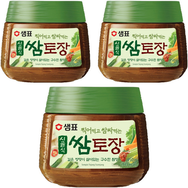 샘표 시골식 쌈토장, 450g, 3개