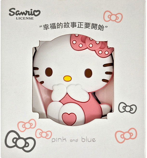 pink and blue Hello Kitty 固齒器奶嘴鏈組 120 x 110 x 30mm 3個月以上, 固齒器 + 奶嘴鏈, 1組