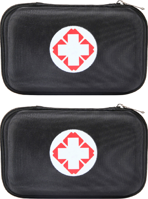 Osun 歐桑生活 EVA牛津布防壓好攜帶醫藥包/急救包/藥品保健收納包 CE384 25 x 20 x 7cm, 黑色, 2個