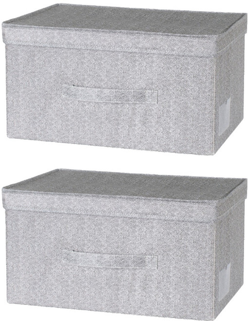 comet 抽拉式不織布收納箱 23L, 灰色, 2入