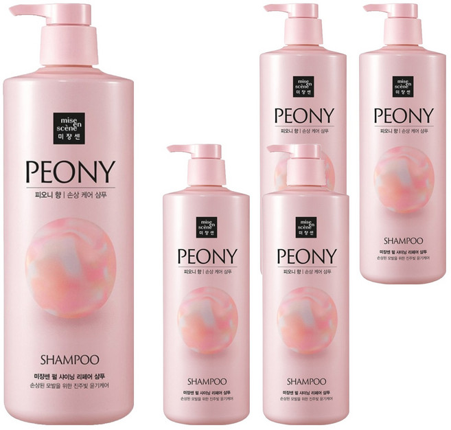 미쟝센 펄 샤이닝 리페어 퍼퓸샴푸 피오니향, 1L, 5개