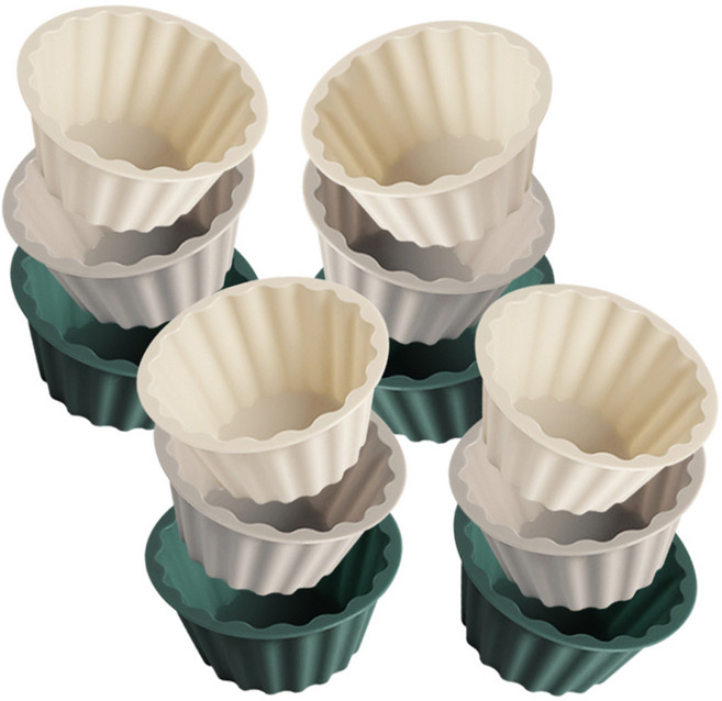 실리만 국내생산 실리콘 하모니 머핀 빵틀(소) 혼합 1세트, 크림베이지 + 코코아그레이 + 오션그린, 1개