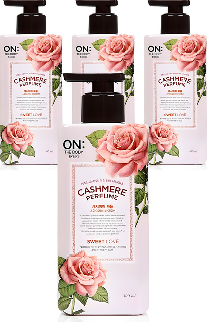 온더바디 캐시미어 퍼퓸 스위트 러브 바디로션, 400ml, 4개