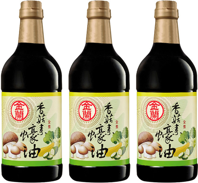 金蘭 香菇素蠔油 嚴選日本香菇精華 葷素不限 適用多種家常料理, 1L, 3瓶