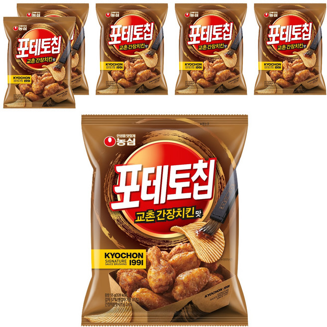 포테토칩 교촌간장치킨맛, 55g, 6개