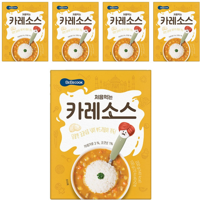 베베쿡 처음먹는 덮밥 소스, 카레, 200g, 5개