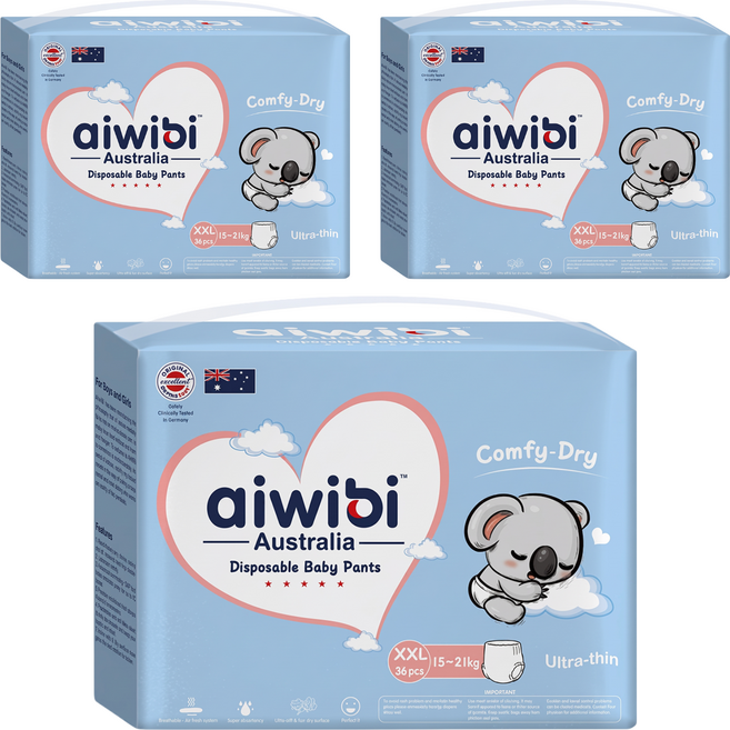 aiwibi 愛薇彼 清新乾爽褲型紙尿褲 15~21kg, 2XL, 108片