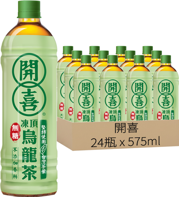 開喜 凍頂烏龍茶 無糖, 575ml, 24瓶