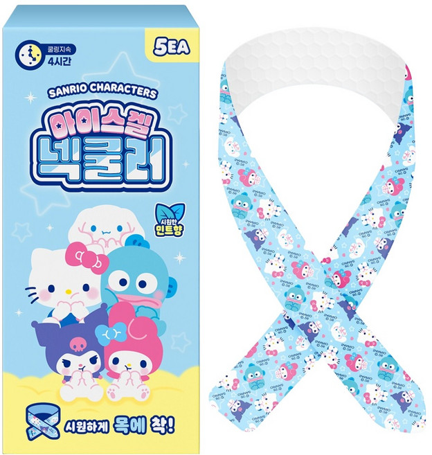 아텍스 산리오 캐릭터즈 아이스겔 넥쿨러 5p, 1개