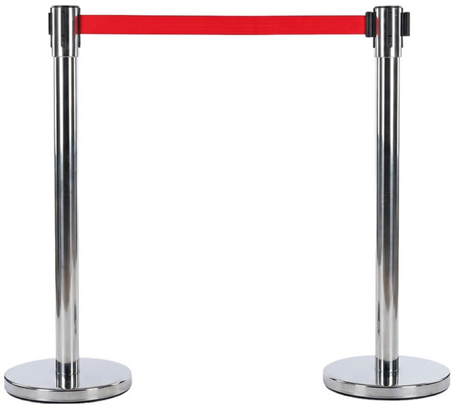 조립 일반형 차단봉, 실버바디 + 레드벨트, 2개