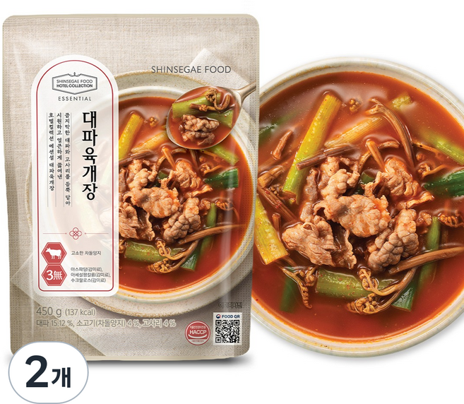 신세계푸드 호텔컬렉션에센셜 대파 육개장, 450g, 2개