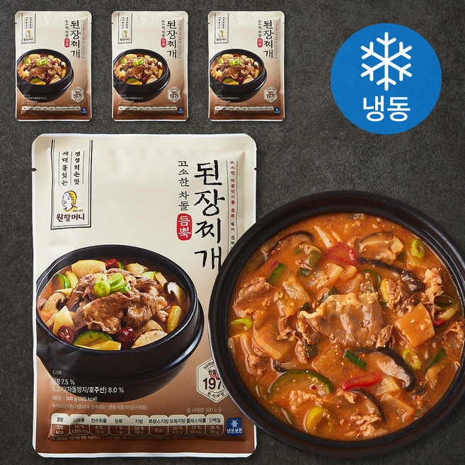 원할머니 차돌듬뿍된장찌개 (냉동), 500g, 4팩