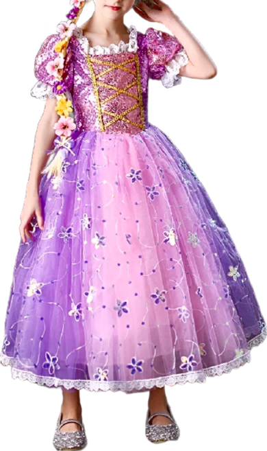 Rapunzel 長髮公主樂佩 萬聖節表演服 附袖套 110碼