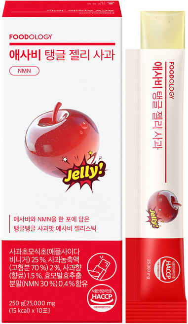 푸드올로지 애사비 탱글 젤리 사과맛 NMN, 10회분, 1개