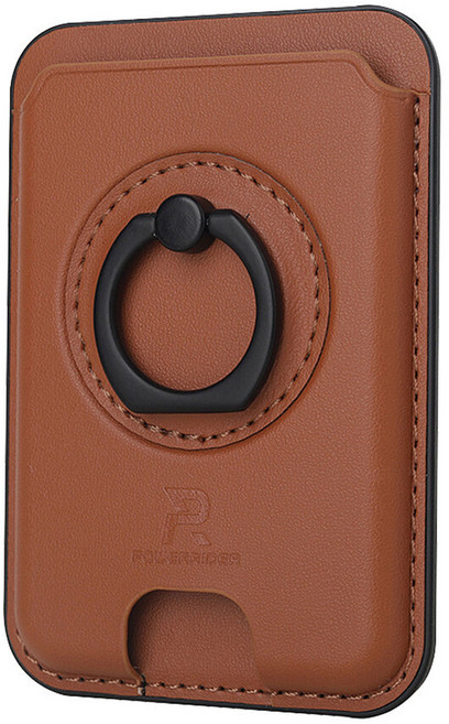 POWERRIDER B2 MagSafe 磁吸指環卡套 93.5 x 64.9 x 12mm 39.6g, 棕色, 1個
