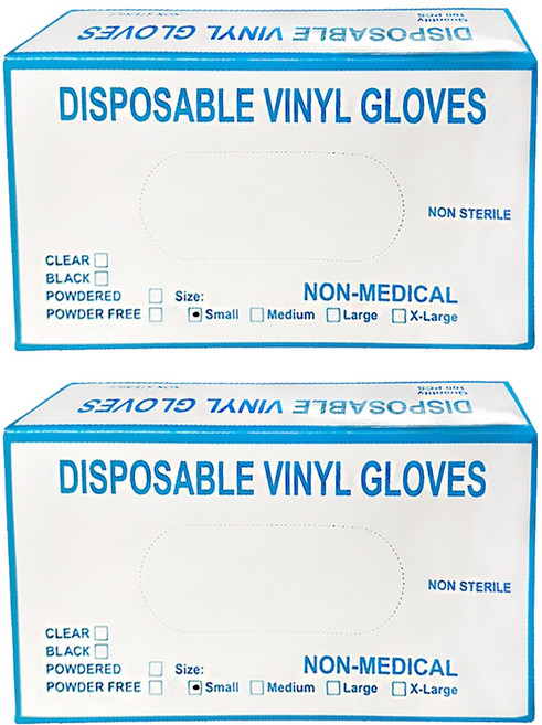 小麥購物 一次性PVC手套 S 白色, 100個, 2盒