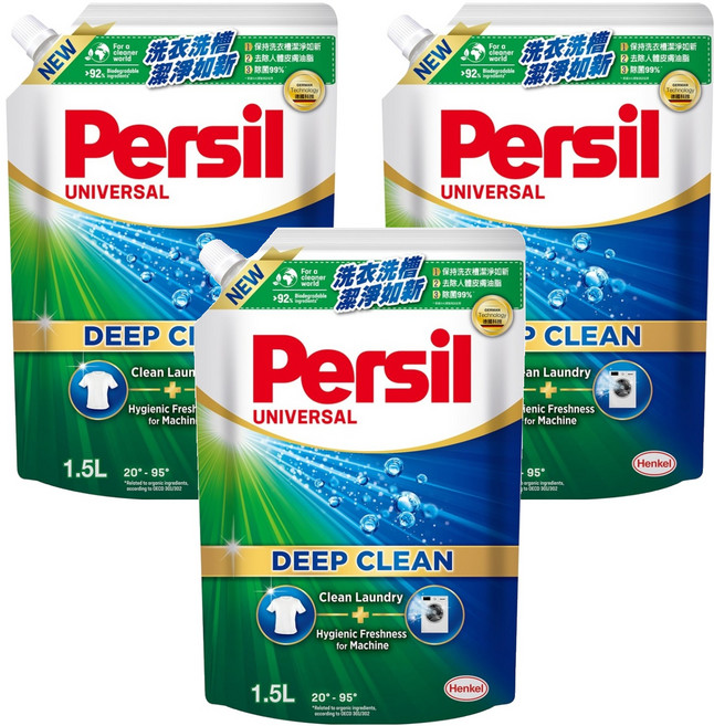 Persil 寶瀅 深層酵解洗衣凝露 補充包, 1.5L, 3包