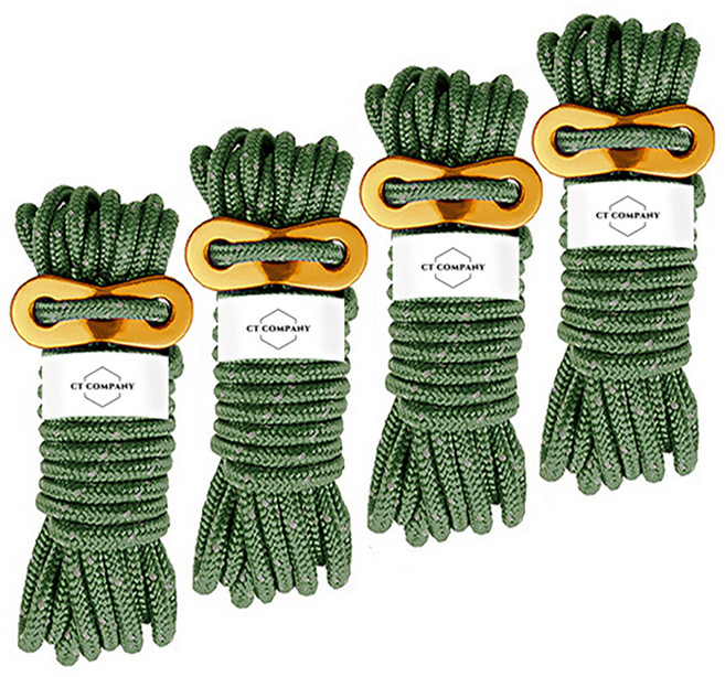 씨티컴퍼니 텐트 로프 스트링 4개입 세트, 그린