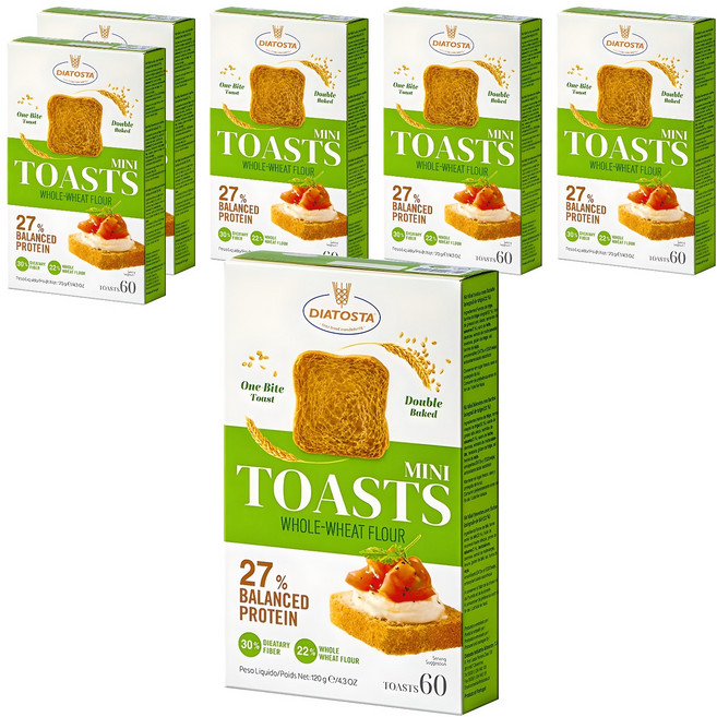 Diatosta 全麥吐司餅乾, 120g, 6盒