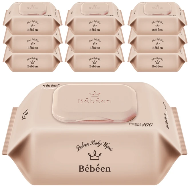 베베앙 오리지널 플러스 유아물티슈 캡형, 55g, 100매, 10개 - 쿠팡