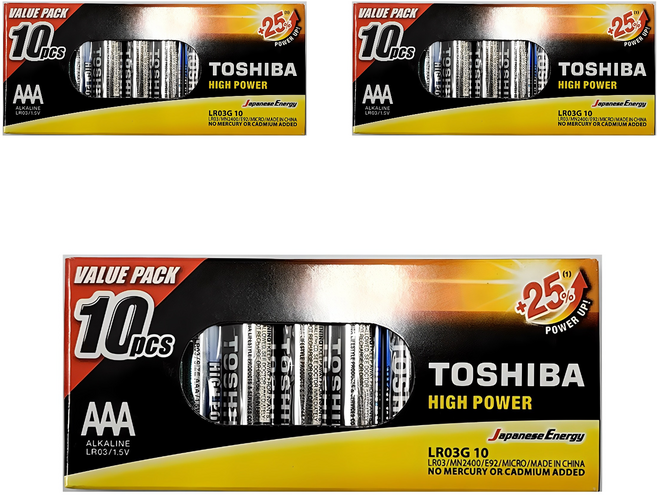 도시바 알카라인 AAA건전지, 10개입, 3개