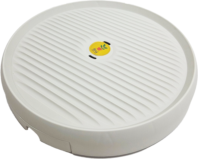 브루이 바퀴가 숨어 있는 자동 물빠짐 화분 받침대, 베이지, 1개