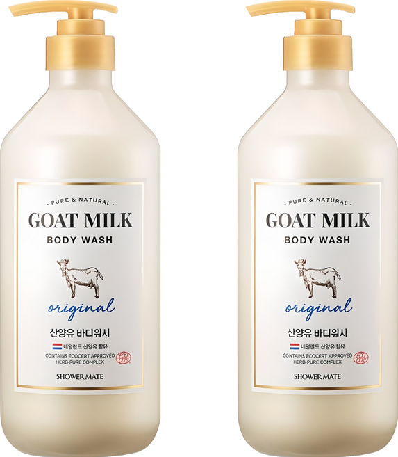 샤워메이트 산양유 바디워시 오리지널, 800ml, 2개