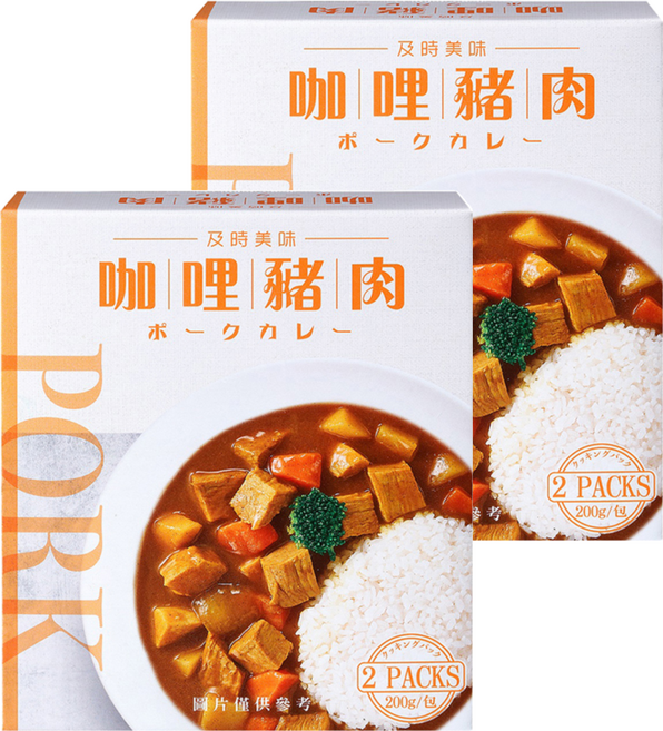 味王 咖哩豬肉調理包 2包入, 400g, 2盒