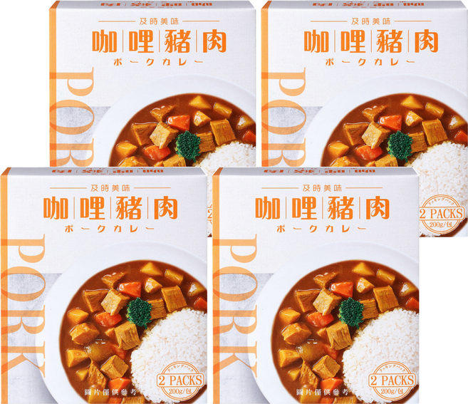 味王 咖哩豬肉調理包 2包入, 400g, 4盒