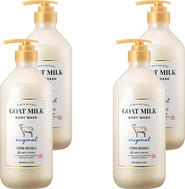 샤워메이트 산양유 바디워시 오리지널, 800ml, 4개