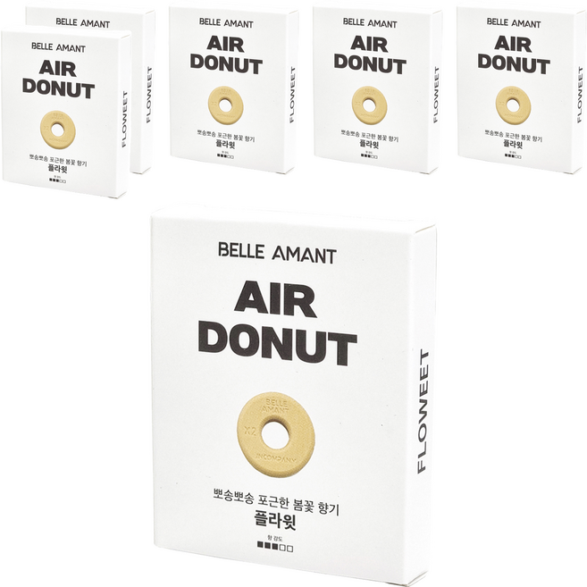 벨르아망 에어도넛 차량용 방향제 리필, 6개, 플라윗