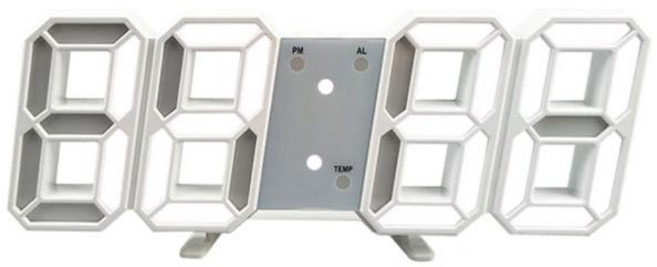 U-mop 3D立體LED時鐘 溫度顯示 USB接電, 白色