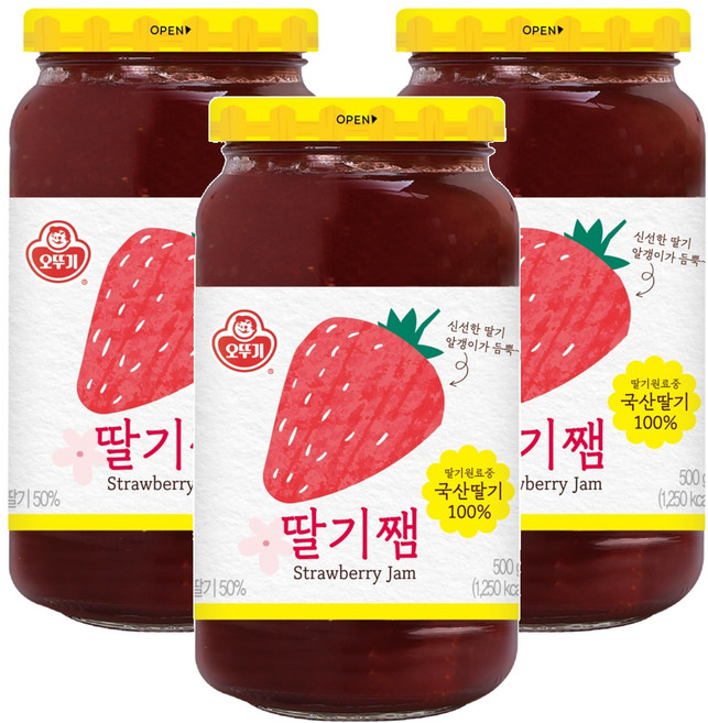 오뚜기 딸기쨈, 500g, 3개