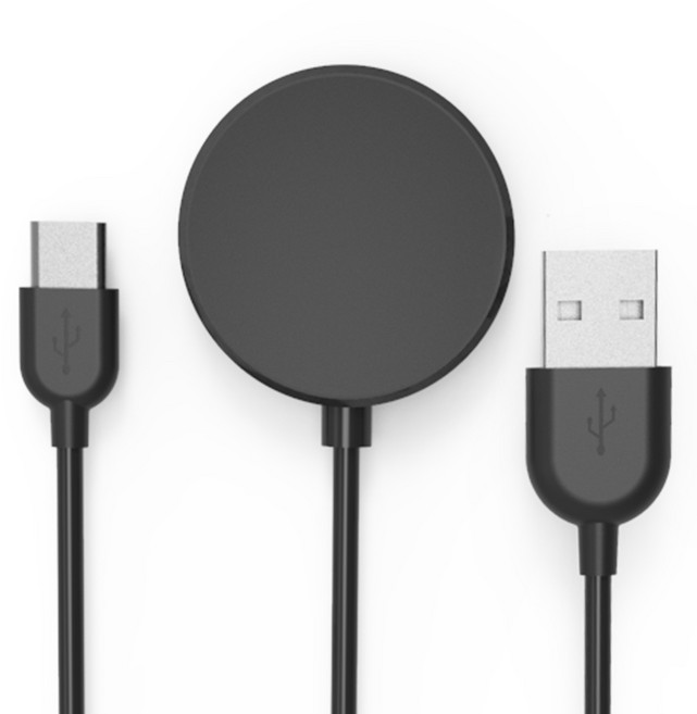 홈플래닛 삼성 갤럭시워치 호환 2in1 무선 충전 케이블 충전기 충전독, 1개