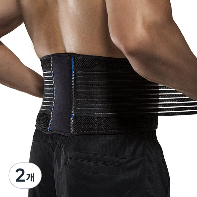 올픽스 허리 보호대, 2개, 블랙