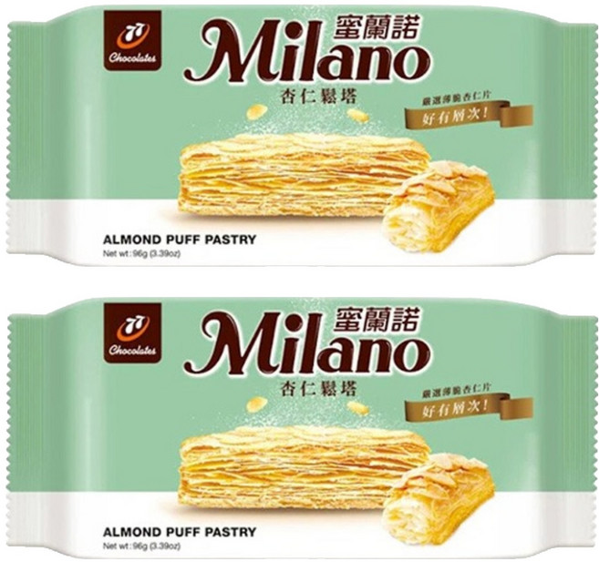 77 Milano 蜜蘭諾 杏仁鬆塔 8入, 96g, 2包