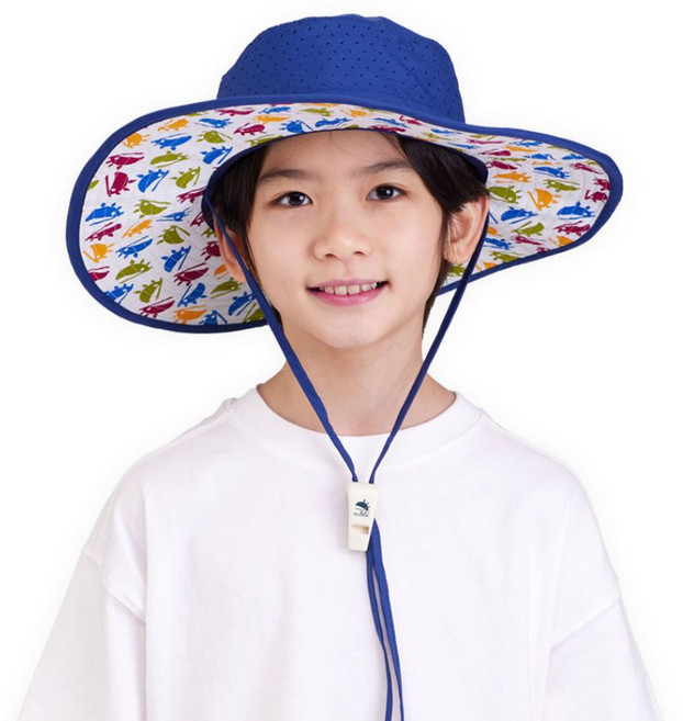 썬글레이드 아동용 UV 와이드 와이어챙+휘슬 캠핑햇