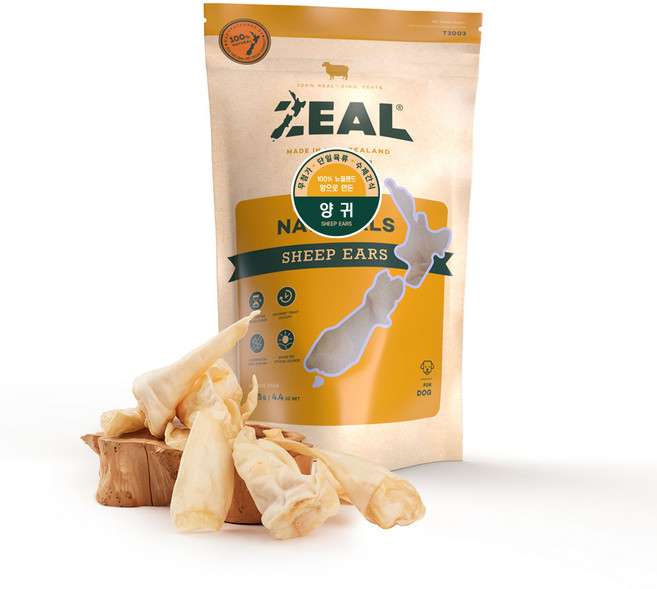 질 뉴질랜드 강아지 수제 건조간식, 양귀, 125g, 1개