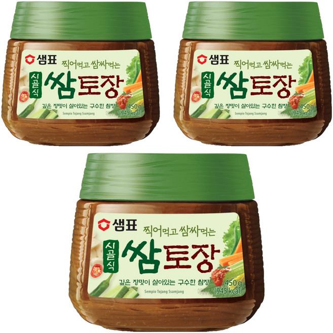 샘표 시골식 쌈토장, 450g, 3개