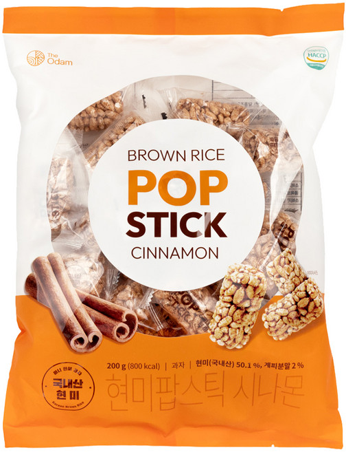 더오담 현미팝스틱 시나몬, 200g, 1개