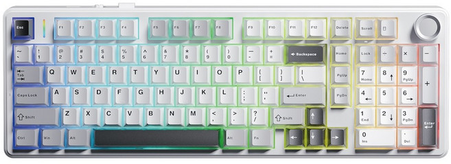 AULA 독거미 풀윤활 3모드 블루투스 기계식 유무선 키보드 성시축, Retro Grey, F99 Pro, 제조사축