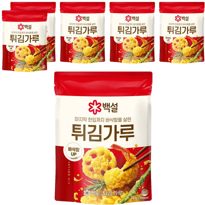 백설 튀김가루, 2kg, 6개