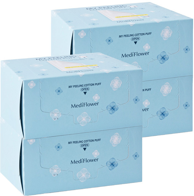 메디플라워 마이 필링 코튼 퍼프, 80매입, 4개