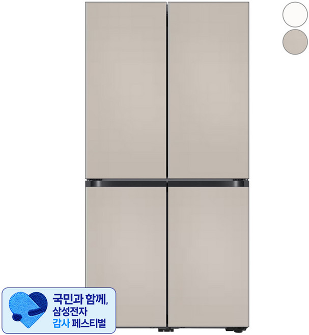 [삼성 감사 페스티벌] [색상선택형] 삼성전자 BESPOKE 4도어 냉장고 869L 방문설치, RF85DB91D1AP
