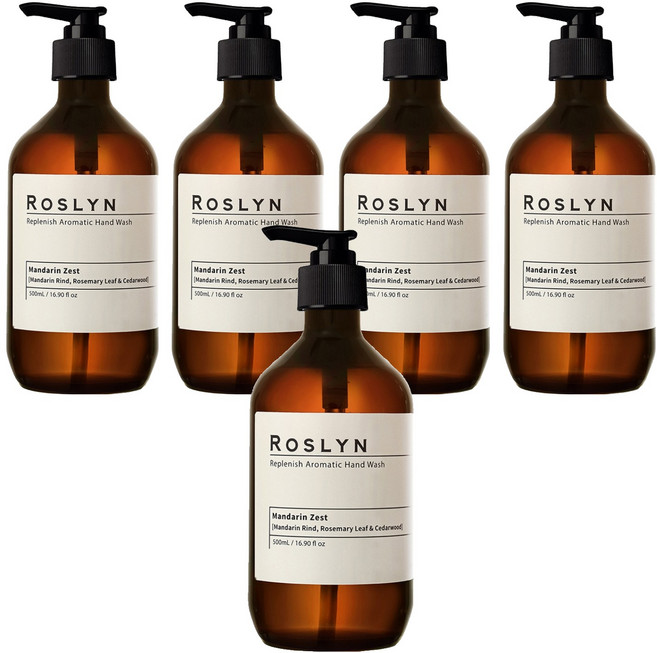 로즐린 아로마틱 핸드워시 만다린제스트, 500ml, 5개