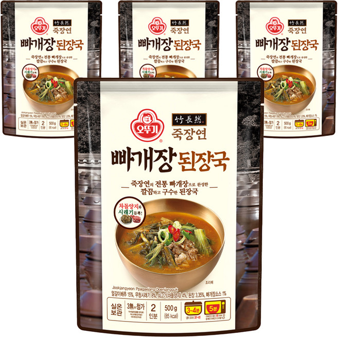 오뚜기 죽장연 빠개장 된장국, 4개, 500g