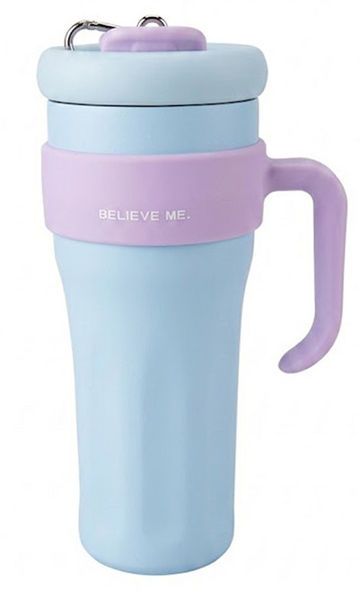 BELIEVE ME 316不鏽鋼吸管保溫杯, 霧藍色, 1.2L, 1個